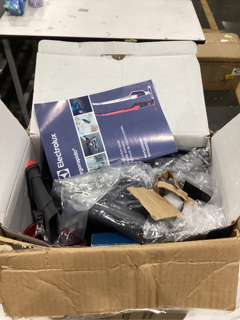 Condition photo showing As Is for electrolux ergorapido pet cordless 2-in-1 vacuum cleaner with motorized pet nozzle for easy pet hair removal, 48-minute run time, 2 power modes, chili red pet version