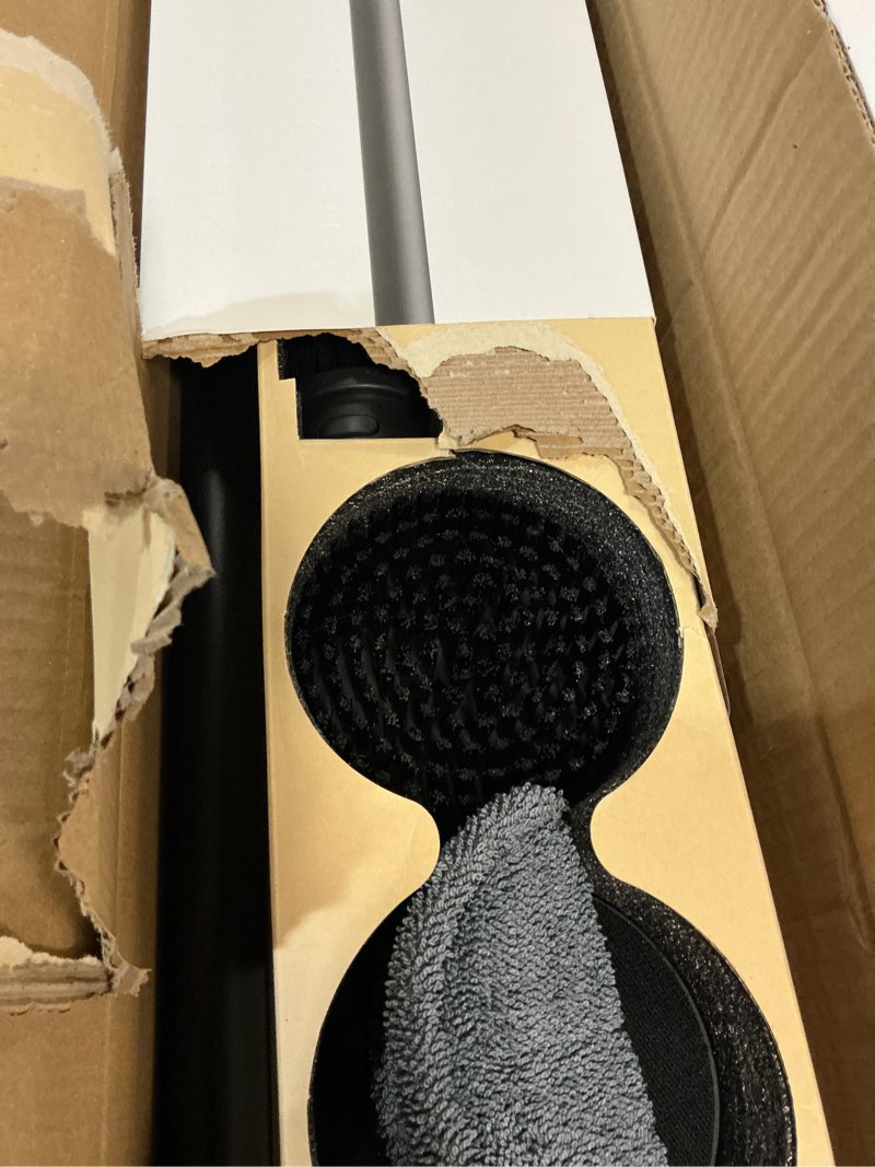 Condition photo showing New/Like New for hoto cordless electric spin scrubber, ipx7 full body waterproof bathroom cleaning brush, max 22 in-lb, shower scrubber brush with long handle, 6 brush heads, power scrubber for bathroom, floor, tile