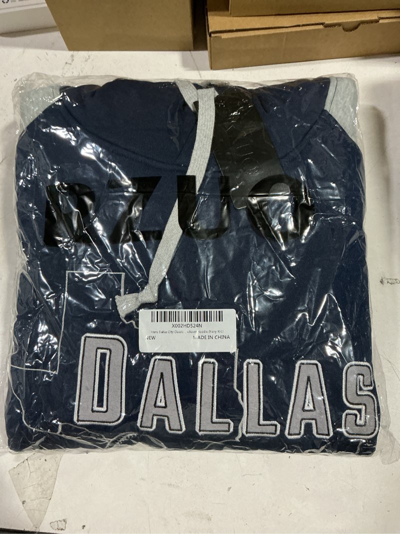 Condition photo showing New/Like New for RZUO Men Women Unisex City Classic Football Embroidery Sweatshirt Apparel Pullover Hoodie Dal Navy XX-Large