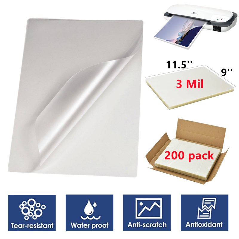 bonsaii laminating sheets, 400 pcs 3mil thermal laminating pouches, 9 x 11.5 inches, letter size, cl