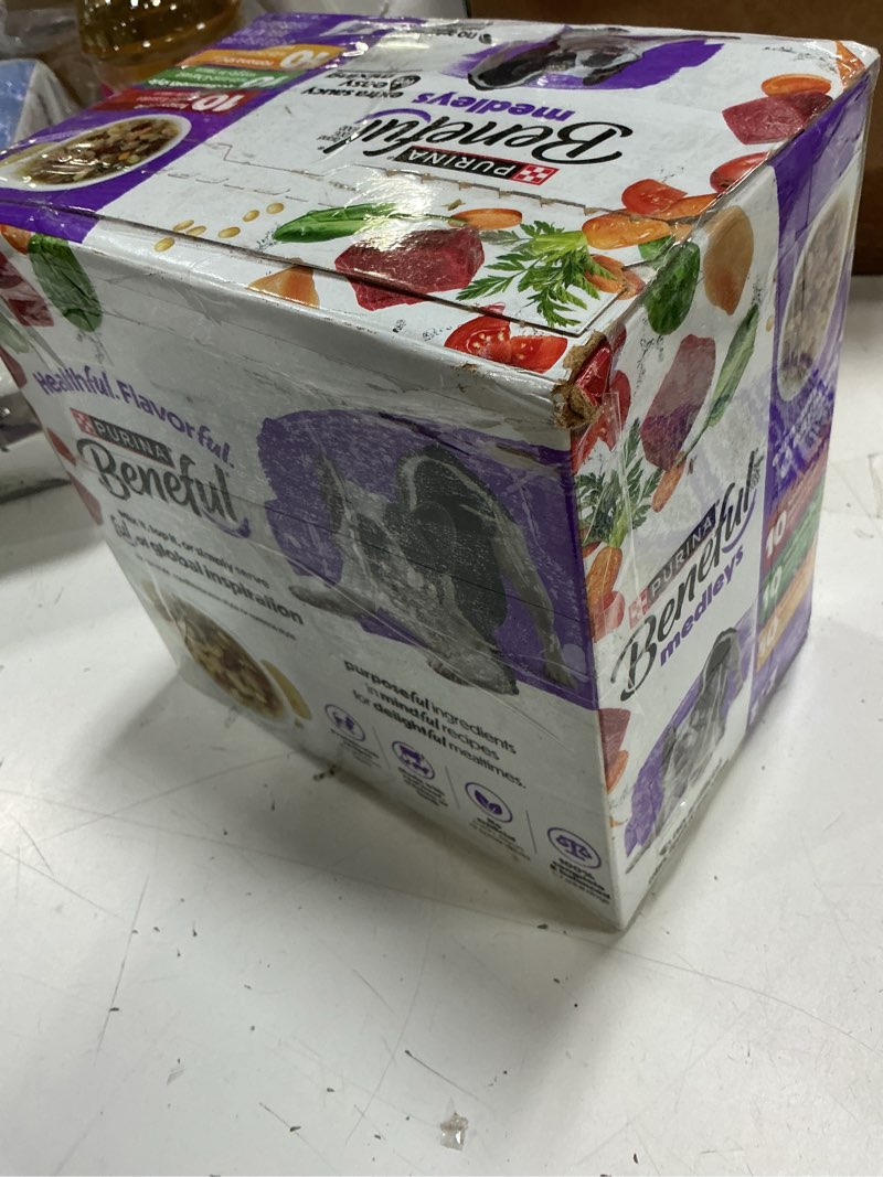 Condition photo showing New/Like New for Best by nov/2027)Purina Beneful Medleys Wet Dog Food Variety Pack with Tuscan, Romana, and Mediterranean Style Dog Food in Dog Gravy, 30 Pack - (Pack of 30) 3 oz. Cans