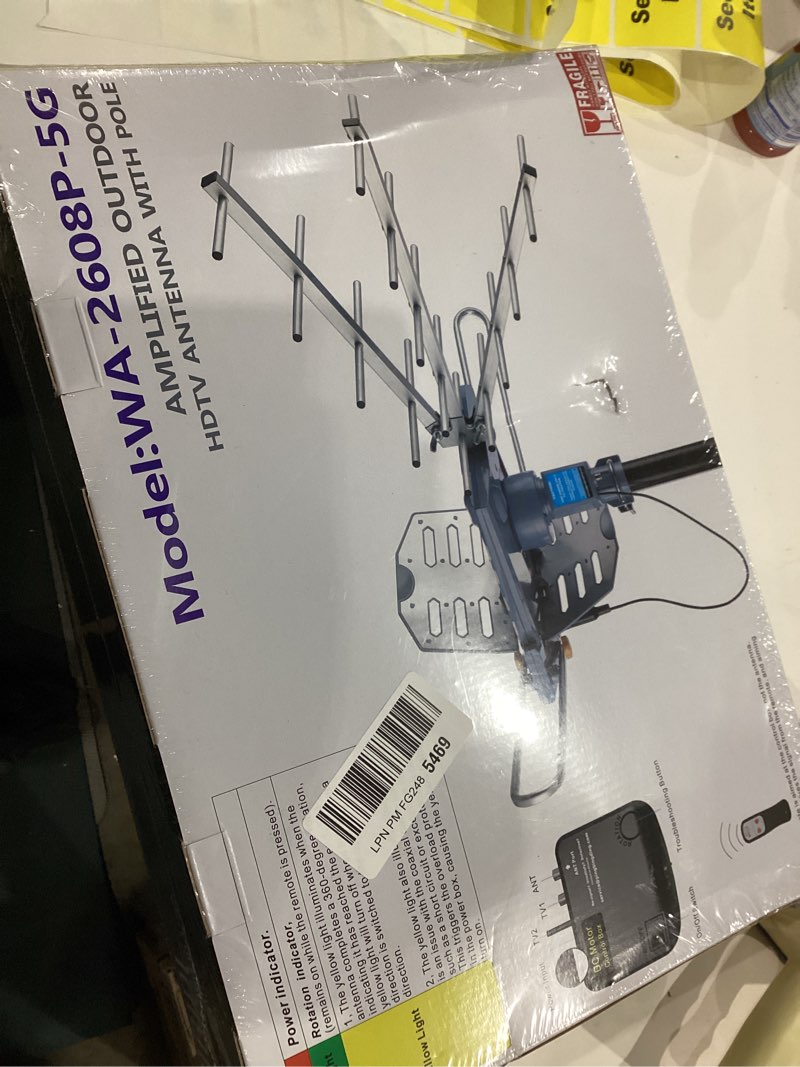 Condition photo showing Good Condition for PBD Digital Outdoor TV Antenna, 150 Miles Range, 360° Rotating Directional Motor with Remote Control, Dual TV Support, Mounting Pole, 40FT RG6 Cable, UHF/VHF Reception