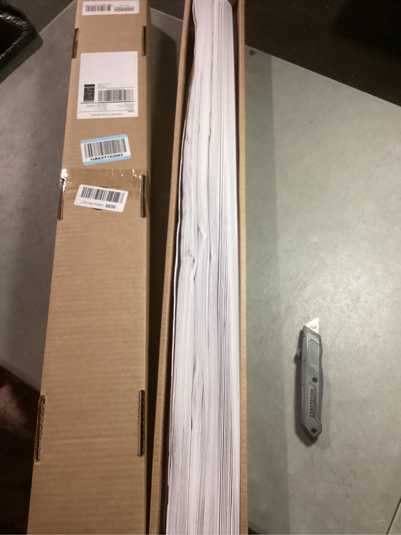 Condition photo showing As Is for mirrotek pleated window paper shades light filtering blinds white 36" x 69" (pack of 6 temporary blinds),mt1050