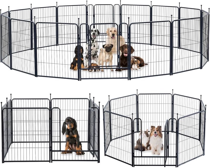Dog Playpen Portable Outdoor Dog Fence, Dog Playpen for Large/Medium/Small Dogs, Dog Fences for The 