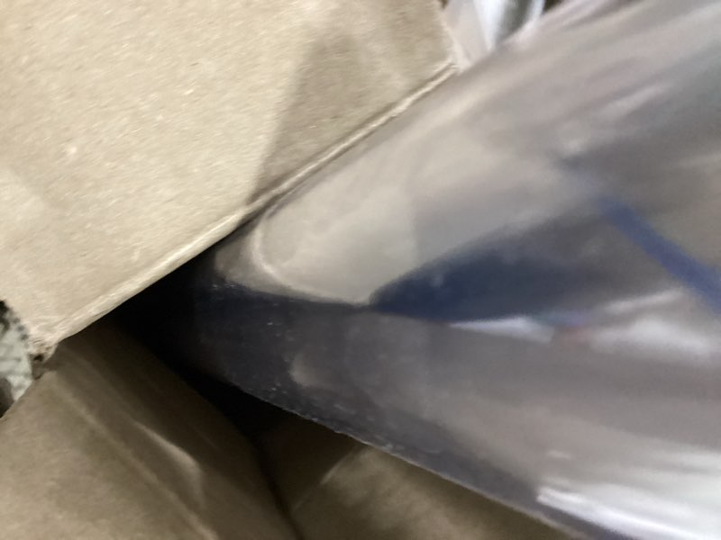 Condition photo showing Good Condition for warmstar round clear table protector, 44inch 2mm thick pvc tablecloth for dining & coffee tables clear 44" x 44"