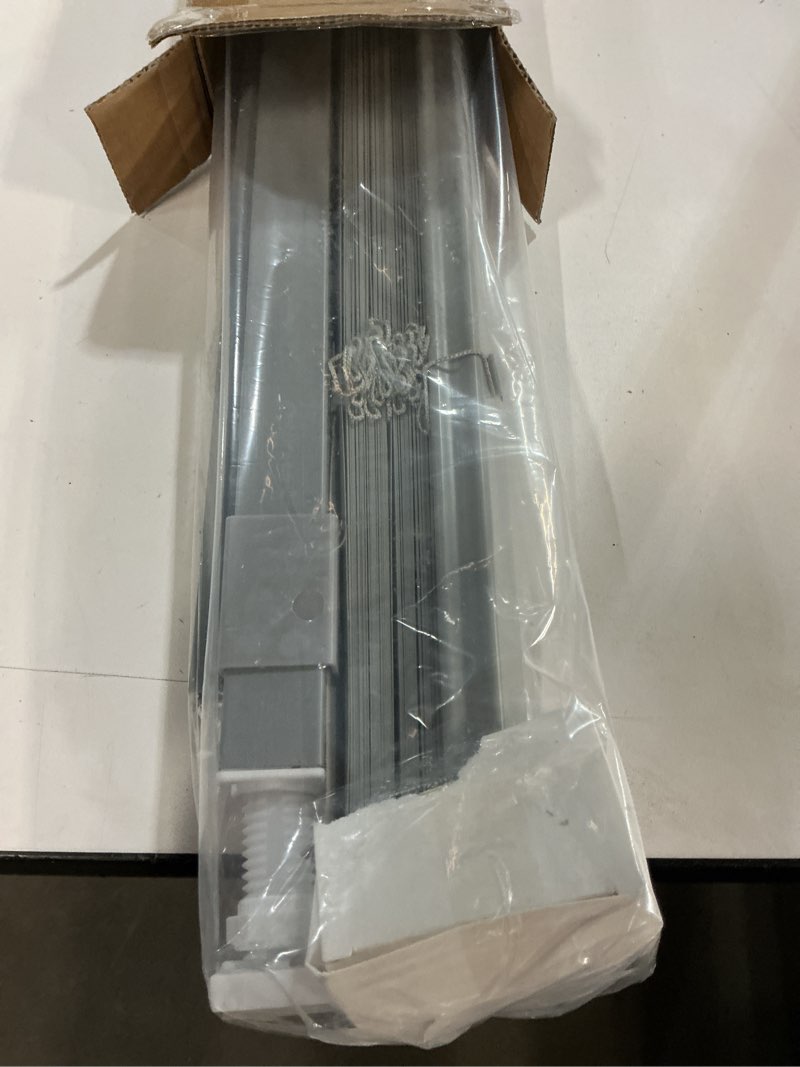 Condition photo showing New/Like New for LazBlinds No Tools No Drill 1" Vinyl Mini Blinds, Cordless Blinds for Windows, Light Filtering Horizontal Window Blinds & Shades, 29" W x 48" H, Grey Cordless-grey 29" W x 48" H