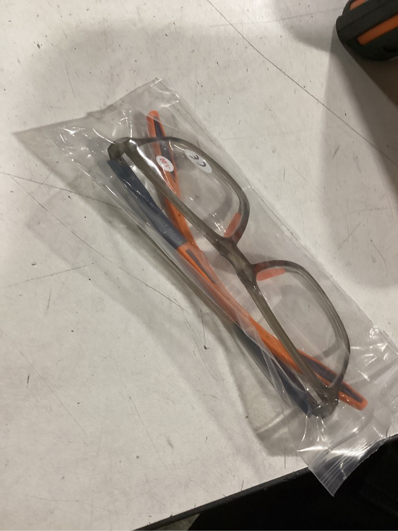 Condition photo showing As Is for Myopia Distance Sport Glasses for Men, Near Sighted Driving Eyeglasses Nearsighted TR90 Frame Orange -1.0 Diopters