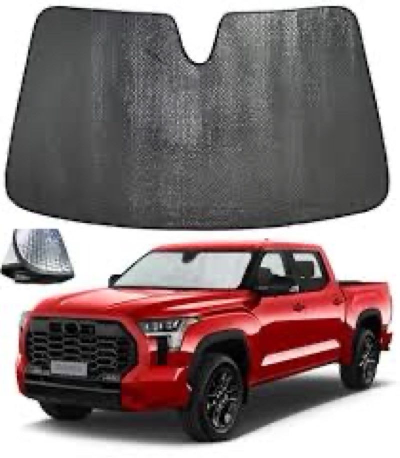 ZOIBV Windshield Sun Shade for Toyota Tundra 2022-2025 - 5-Layer Bubble Foldable Front Window Shade 