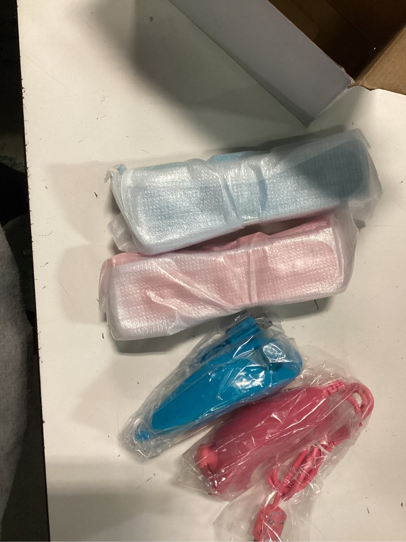 Condition photo showing New/Like New for ZeroStory 2 Packs Wireless Controller and Nunchuck for Wii and Wii U Console, Gamepad with Silicone Case and Wrist Strap (Pink and Blue)