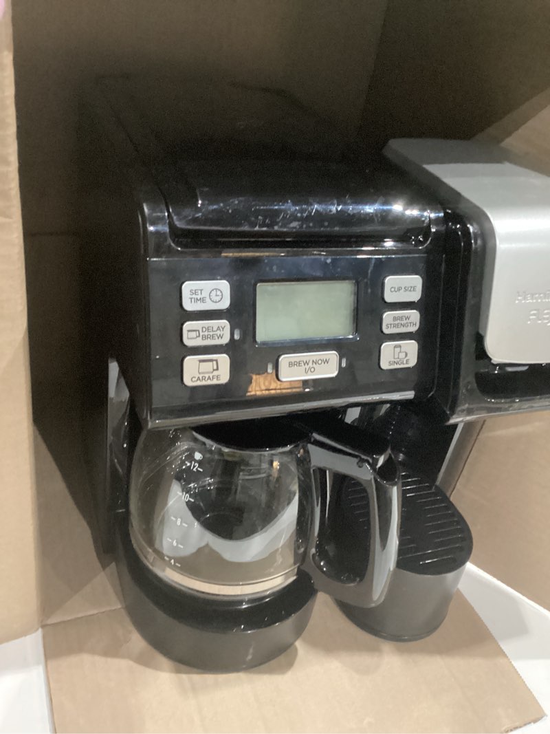 Condition photo showing Good Condition for hamilton beach flexbrew trio 2-way coffee maker, compatible with k-cup pods or grounds, combo, single serve & full 12c pot, black - fast brewing (49902)