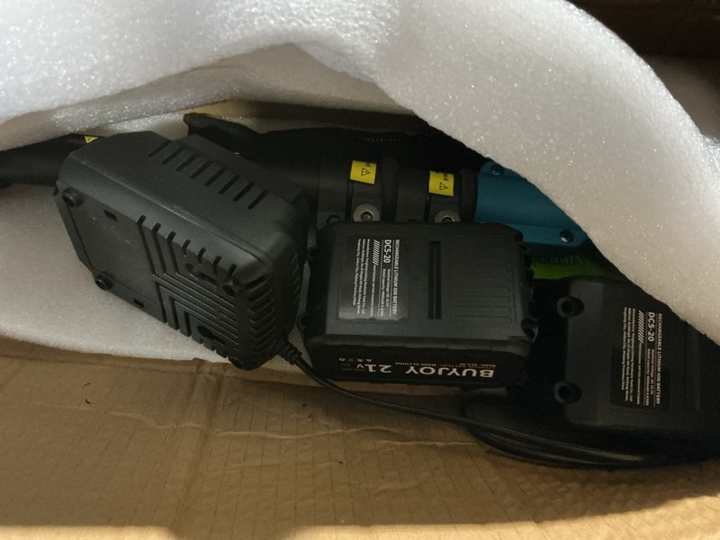 Condition photo showing As Is for 2-in-1 electric pole saws for tree trimming, 6 inch mini chainsaw cordless with extension pole, 2 x 4000mah batteries,battery powered pole chain saw, tree trimmer limb branch cutter pruner (blue)