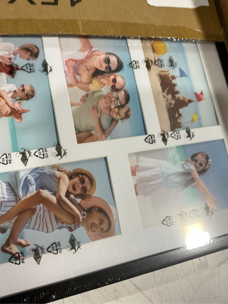 Condition photo showing Good Condition for decoruhome 15x17 picture frames collage wall decor, display 7pcs 4x6 photos with mat or 1pcs 15x17 unmatted, 7 4x6 collage picture frames for wall mounting, black 15x17 (7-4x6) black