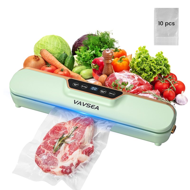 VUSIGN Vacuum Sealing Machine, Max Vacuum Degree -85KPA Strong Suction, Low Noise Food Vacuum Packag
