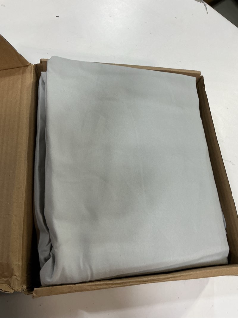 Condition photo showing Good Condition for Amazon Basics Lightweight Super Soft Comfortable Easy Care Microfiber 4 Piece Bed Sheet Set with 14-Inch Deep Pockets, Queen, Light Gray, Solid Light Gray Queen