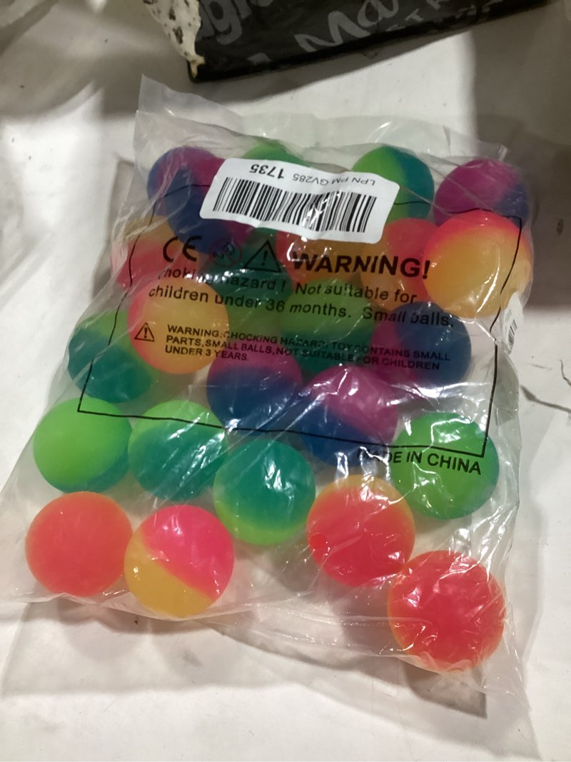Condition photo showing New/Like New for 24 pcs 45mm bouncy balls for kids,jumbo super bouncy balls,large rubber high bouncing balls in bright assorted multi colors for boys girls birthday party favors carnival prizes