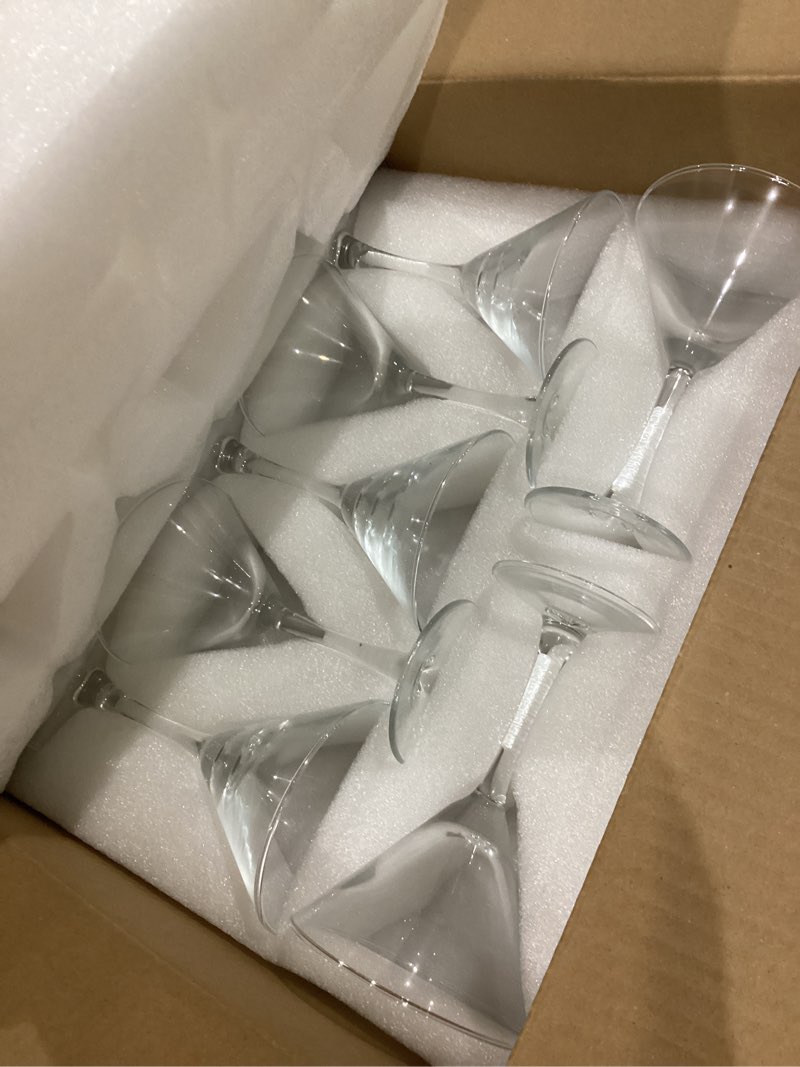 Condition photo showing Good Condition for martini glasses set of 7, 6 oz cocktail glasses for espresso martini, drinking glasses for frozen drinks clear