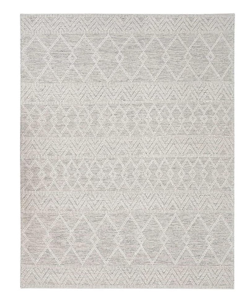 ((Similar))Hauteloom Huddlesford Boho Hand Woven Wool High Low Textured Area Rug - Farmhouse Southwestern Diamond Carpet for Living Room - Handmade Zig Zag Bubble Weave - Beige, White, Brown - 12' x 15'
