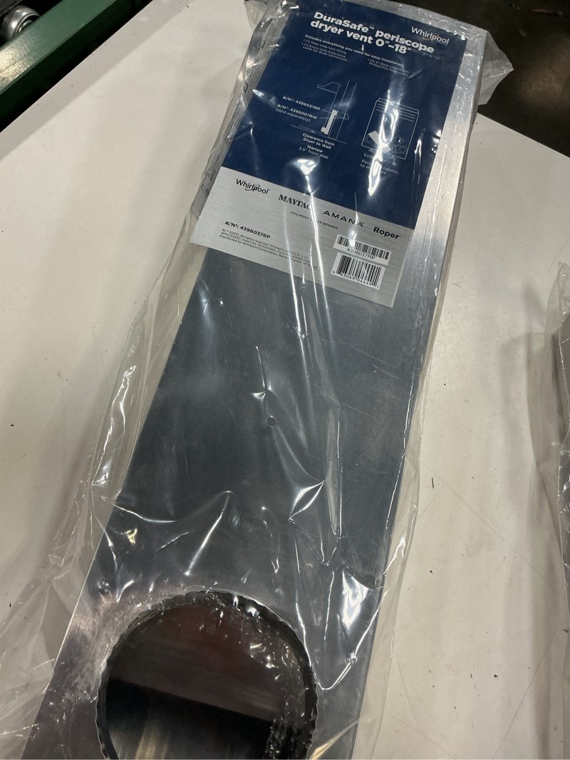 Condition photo showing New/Like New for whirlpool 4396037rp genuine oem dryer telescoping vent kit for dryers vent dryer vent hose dryer vent dryer hose dryer duct dryer vent kit standard size stainless steel 1 each