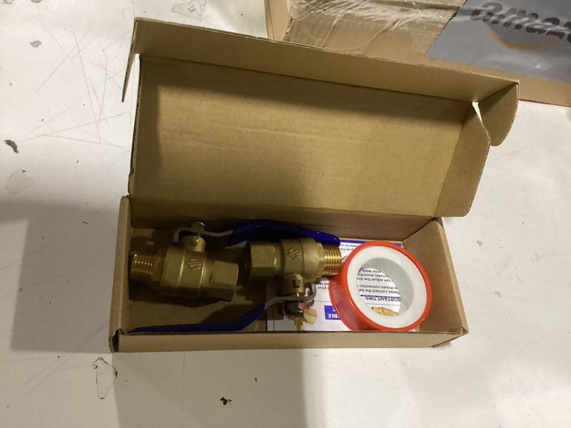 Condition photo showing New/Like New for boltigen 1/2 inch brass ball valve, 2pack heavy duty forged brass shut off valves with female to male npt thread full flow port, 150 psi wsp / 600 psi wog water control valve connector fitting 1/2 inch female to male 2