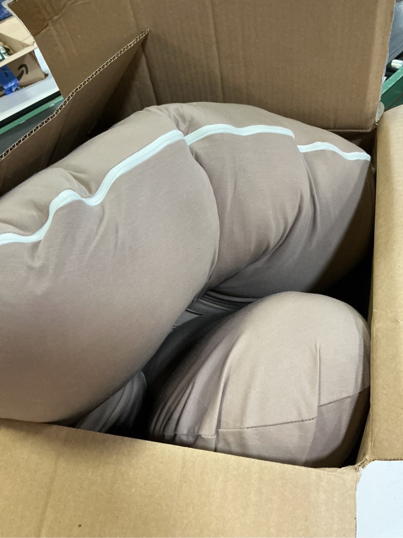 Condition photo showing Good Condition for queen rose cooling pregnancy pillows, maternity pillow for sleeping, 55in u shaped body pillow for pregnant support, with removable silky cover, beige cooling silky - natural nomad 55in
