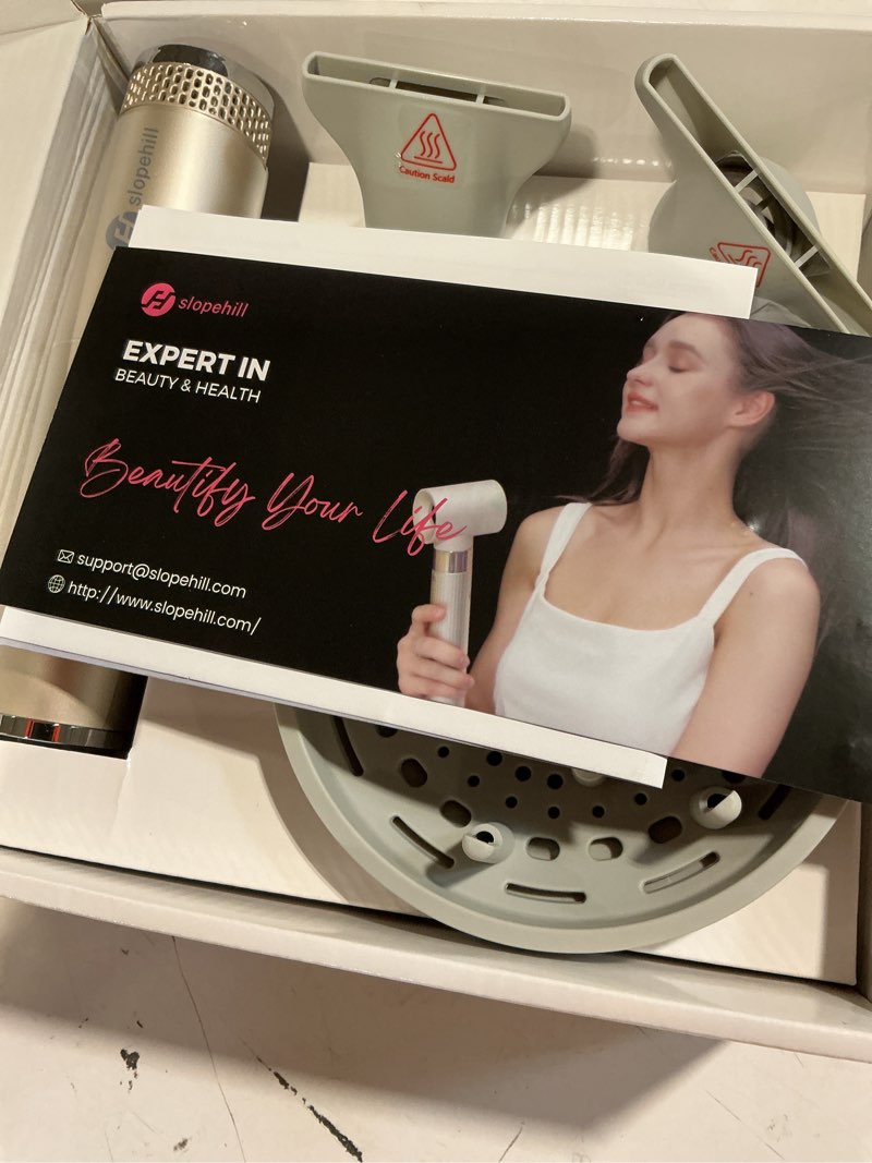 Condition photo showing New/Like New for slopehill professional hair dryer with diffuser, ionic hair dryer,lightweight compact powerful & fast salon blow dryer with high speed brushless motor, travel hairdryer, women & men (ceramic, stone) stonee