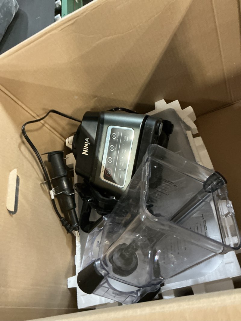 Condition photo showing As Is for ninja professional plus blender | max power smoothie blender, ice cream maker, frozen drink mixer & margarita machine | 3 auto iq™ presets, 1400 w, 72oz total crushing pitcher | dark grey, bn701 72 oz. blender + total crushing pitcher