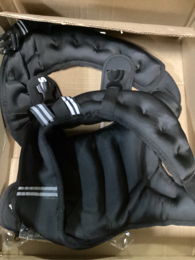Condition photo showing As Is for ZELUS Weighted Vest, 6lb/8lb/12lb/16lb/20lb/25lb/30lb Weight Vest with Reflective Stripe for Workout, Strength Training, Running, Fitness, Muscle Building, Weight Loss, Weightlifting 20lb Black