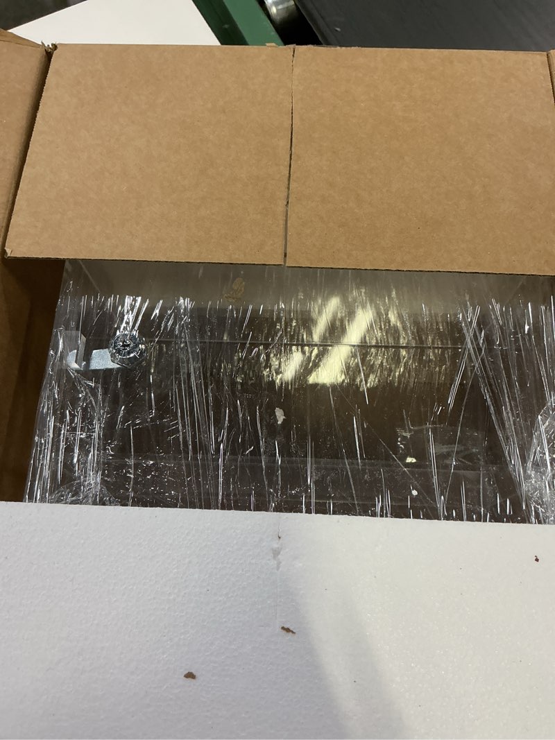 Condition photo showing New/Like New for Locking Display Case, Showcase Display Cabinet, 3-Tier Acrylic Display Case with Lock Key, Clear Countertop Display Cabinet with Shelves for Retail Store Collectibles Figures(11.8x5.9x15.7 inch)