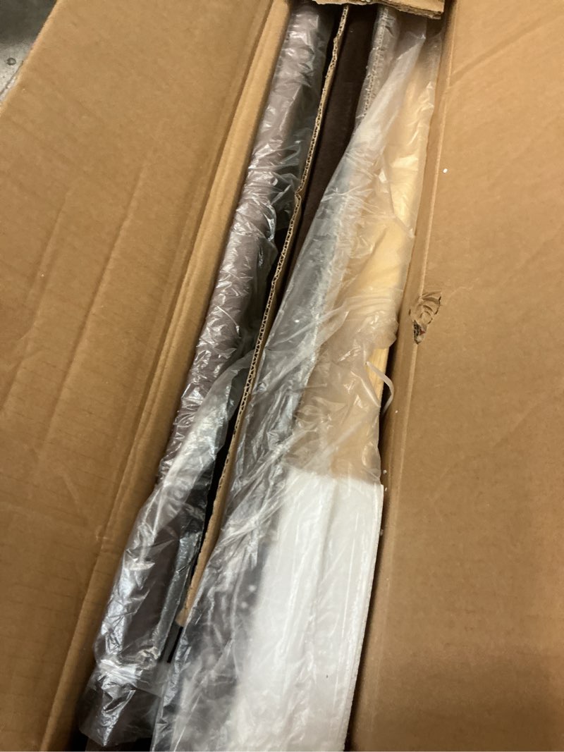 Condition photo showing As Is for (Incomplete box 2 of 2) Elley Velvet Upholstered Queen Size Bed Frame with Wingback Headboard, Modern Queen Bed Frame and Headboard, Wooden Slats Support, Easy Assembly, No Box Spring Needed, Brown Brown Queen (U.S. Standard)