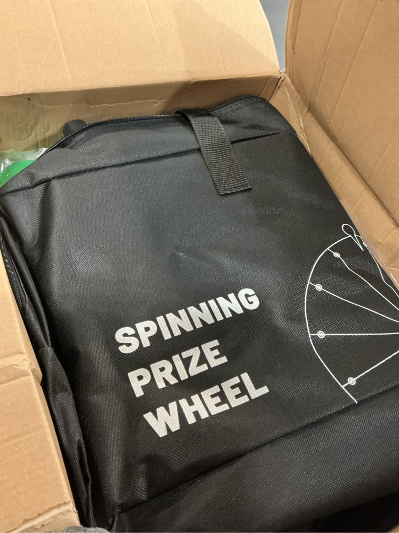 Condition photo showing Good Condition for 24-inch spinning prize wheel, ajustable 38"-64" height prize wheel for desktop & floor stand, storable prize wheel spinner, suitable for party, trade show, events, birthday wedding housewarming