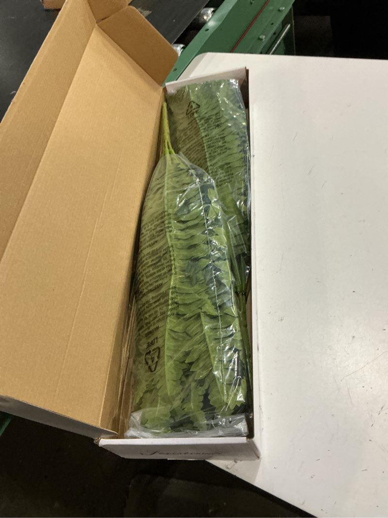 Condition photo showing New/Like New for 35" ferns artificial bush plants large, 2 artificial boston ferns with 39 fronds for outdoors home decor