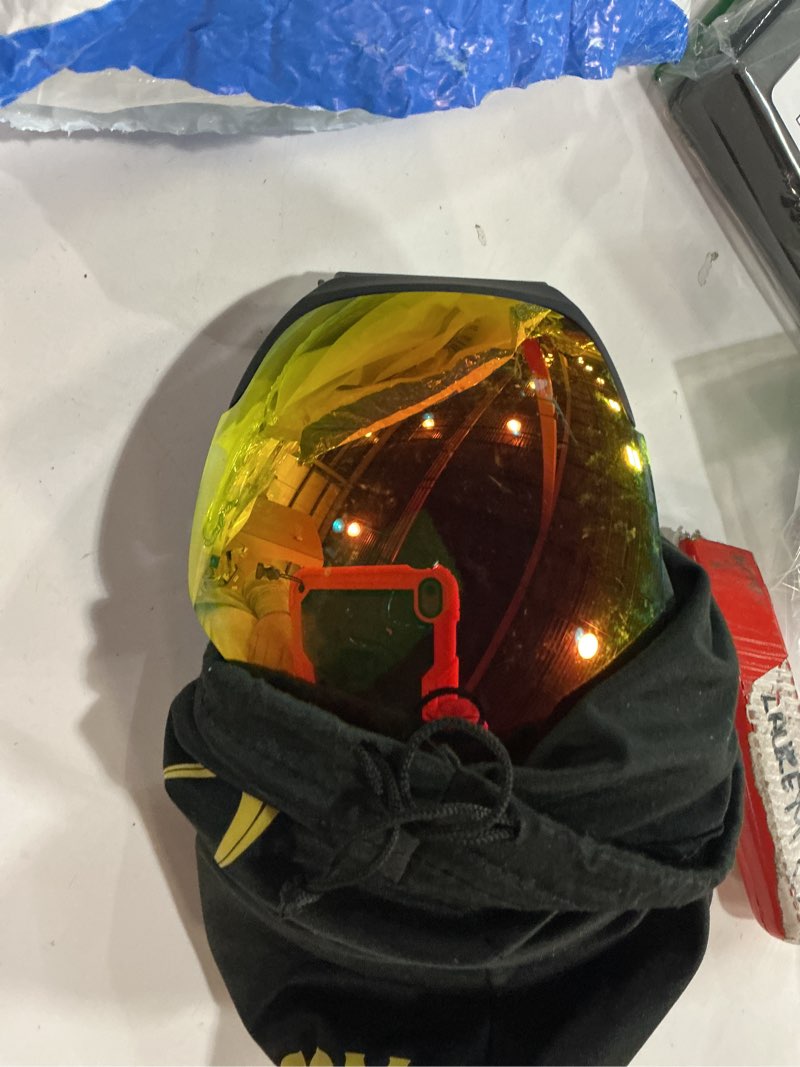 Condition photo showing As Is for ZIONOR X4 Ski Goggles Magnetic Lens - Snowboard Goggles for Men Women Adult - Snow Goggles Anti-fog UV Protection A4-vlt 16.87% Black Frame Revo Red Lens