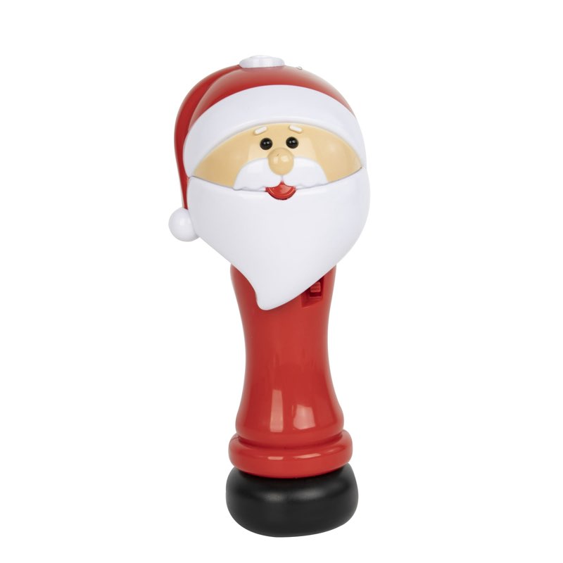 (Pack Of 4) Holiday Santa Bubble Wand, Included 2.2floz Bubble Solution. Batteries required (not included)