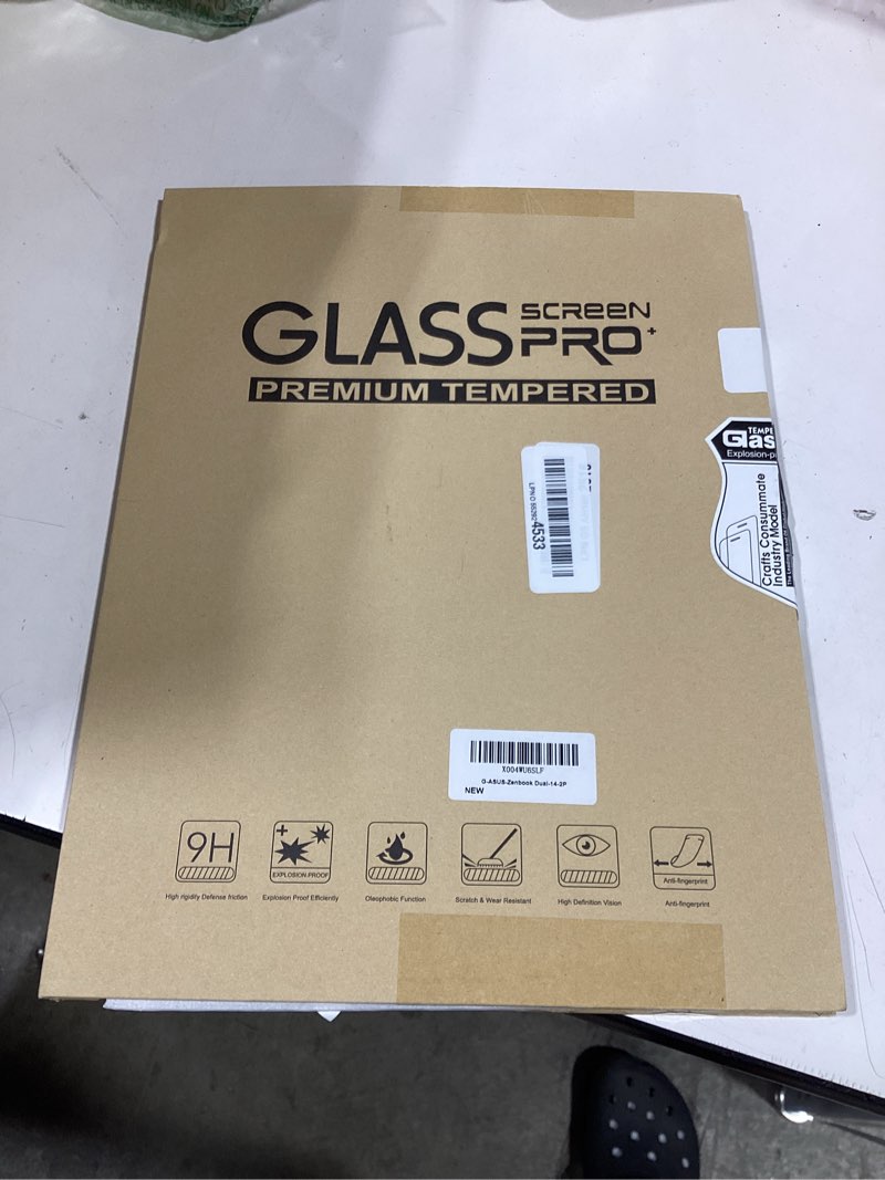 Condition photo showing As Is for keanboll 2-pack tempered glass screen protector designed for 2024-2025 asus zenbook duo dual 14” 2-in-1 laptop (ux8406), ultra clear, 9h hardness (1 sets - primary and secondary screens)