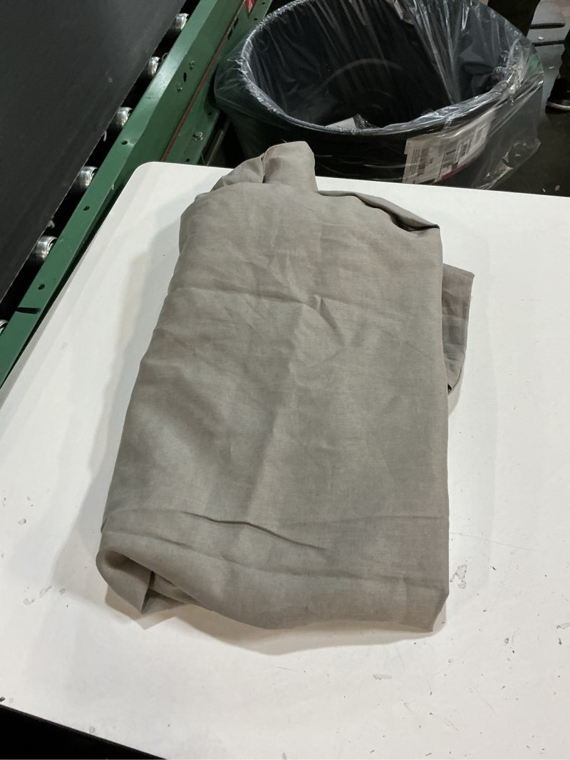 Condition photo showing As Is for quince heavyweight european linen curtain 1 panel clound 48 in x84 in 