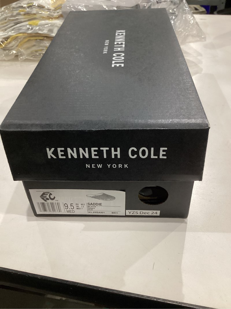 Condition photo showing New/Like New for Kenneth Cole Women's Saddie Slide Sandal 9.5 Black