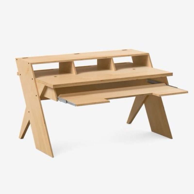 (incomplete only 1 box)De-Fi Platform Studio Desk with Keyboard Tray (Natural)