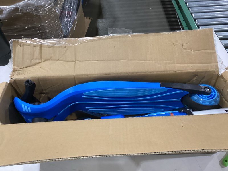 Condition photo showing Good Condition for Gotrax KS3 Kids Kick Scooter, LED Lighted Wheels, Adjustable Height Handlebars and Removable Seat, Lean-to-Steer & Widen Anti-Slip Deck, 3 Wheel Scooter for Kids Ages 2-8 and up to 110 Lbs Blue with Seat