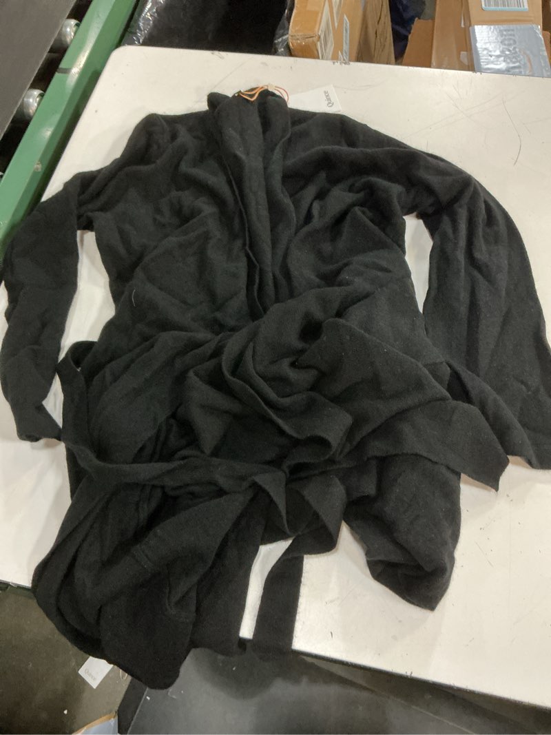 Condition photo showing As Is for mongolian cashmere duster cardigan sweater black size l