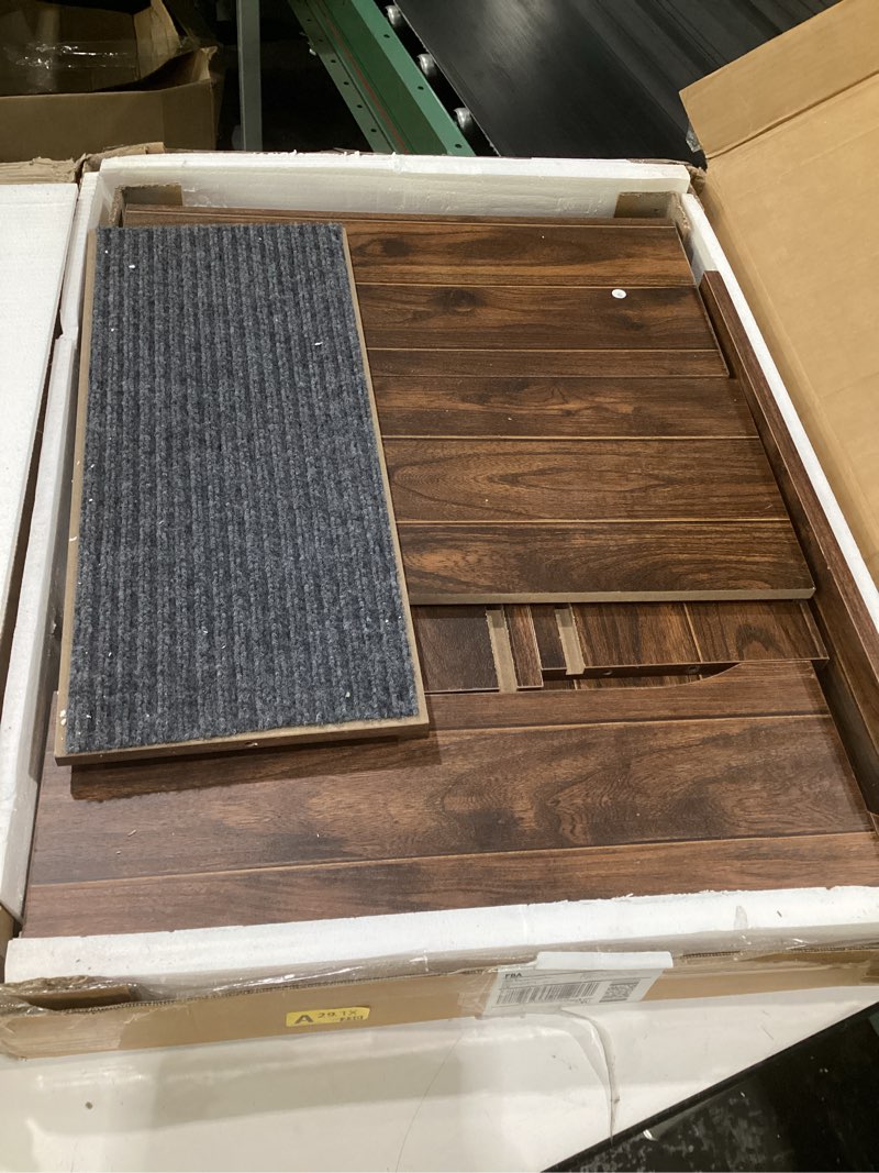 Condition photo showing Good Condition for (incomplete parts)beenbkks dog stairs furniture, extra wide wooden pet steps for medium large dogs and cats, non-slip pet ladder for elderly injured pets short legged puppy to reach couch sofa high bed windowsill