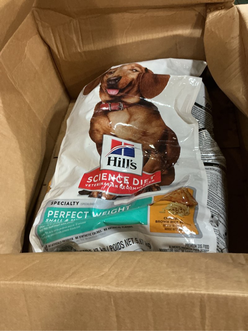 Condition photo showing As Is for hill's science diet adult perfect weight small & mini dry dog food, chicken, 12.5 lb. bag chicken 12.5 pound (pack of 1)