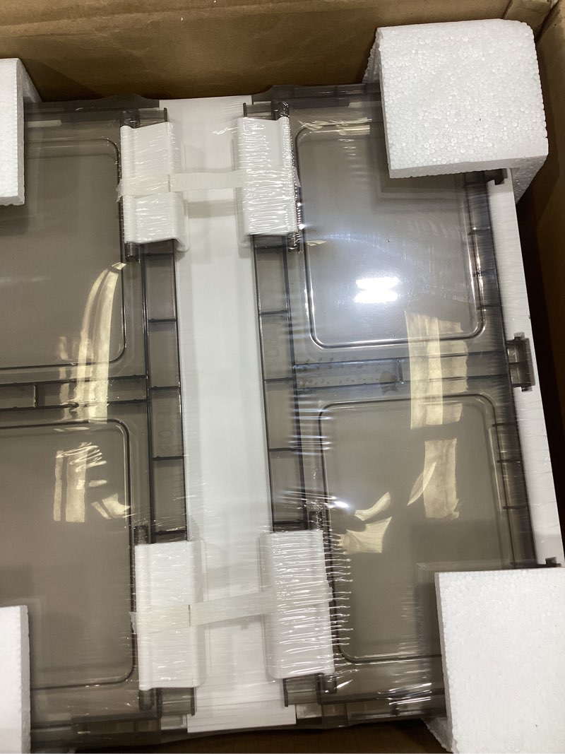 Condition photo showing As Is for 2-Pack Under Bed Storage Containers with Wheels - Stackable, Foldable Plastic Storage Boxes with Lids for Clothes, Shoes, Blankets - Perfect for Bedroom Organization and Dorms 2 Pack-32.9''x16.1''x8.1''