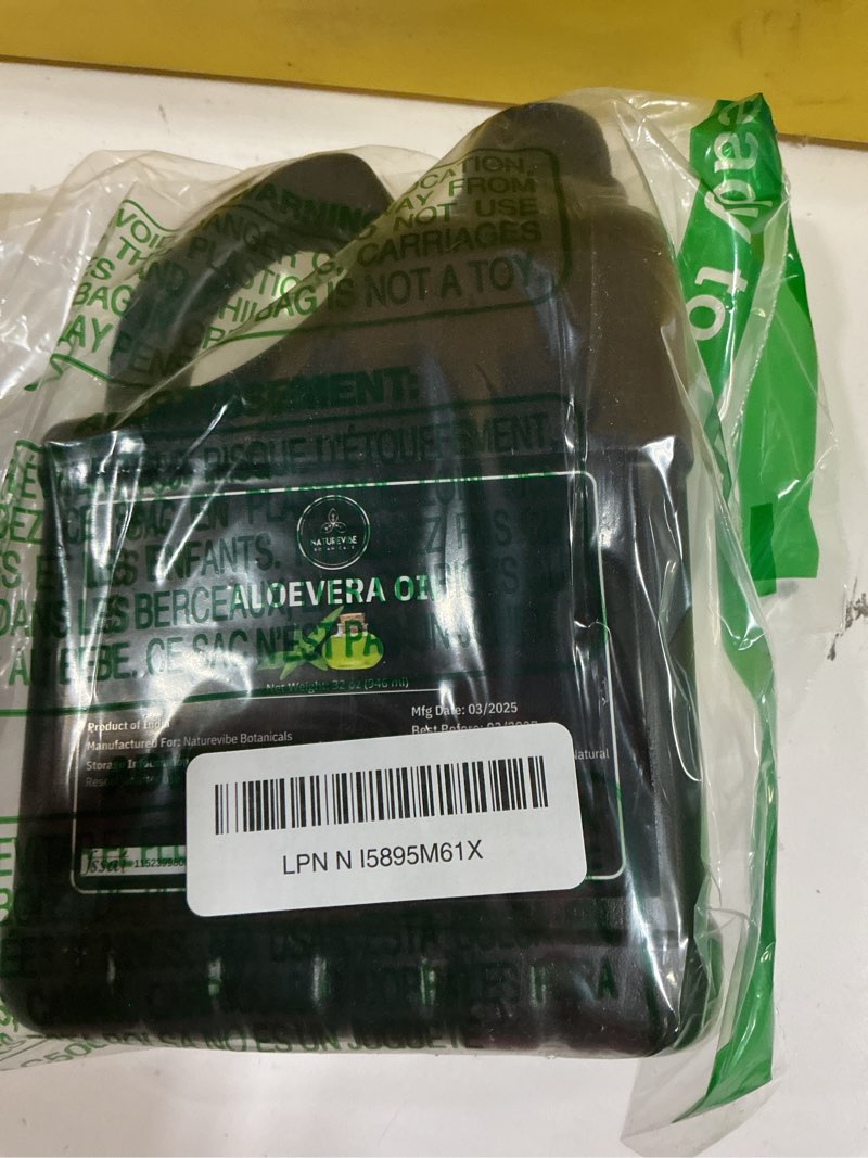 Condition photo showing New/Like New for Naturevibe Botanicals Aloevera Oil 32 Ounces | 100% Pure and Natural | Great for Skin Care and Hair Care Aloevera Oil 32 Fl Oz (Pack of 1)