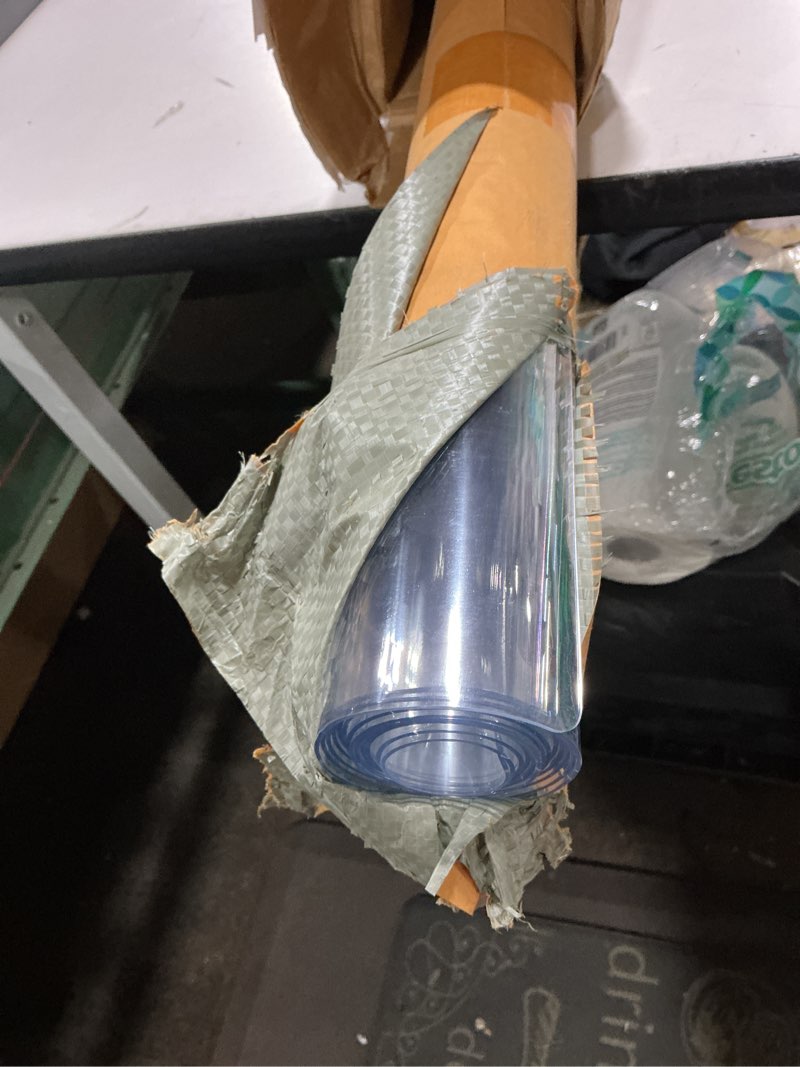 Condition photo showing Good Condition for Area Floor Mat for Home, 5'×7' Large Transparent No Slip Waterproof Vinyl Area Rug, Spill Resistant Hard Floor Protector Cover for Kitchen, Easy Clean Splat Mat for Under High Chair Transparent 5' x 7' (Rectangular)