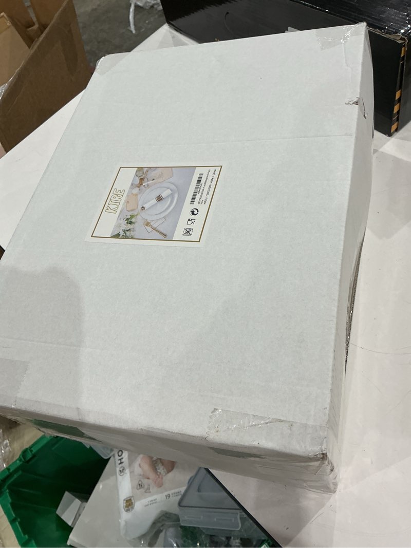 Condition photo showing New/Like New for kire 175pcs gold plates disposable - heavy duty white and gold plastic plates dinnerware sets - 25 for dinner 25 for dessert 25 pre rolled napkins and 25 cups for birthday/wedding/party 175pcs - white and gold