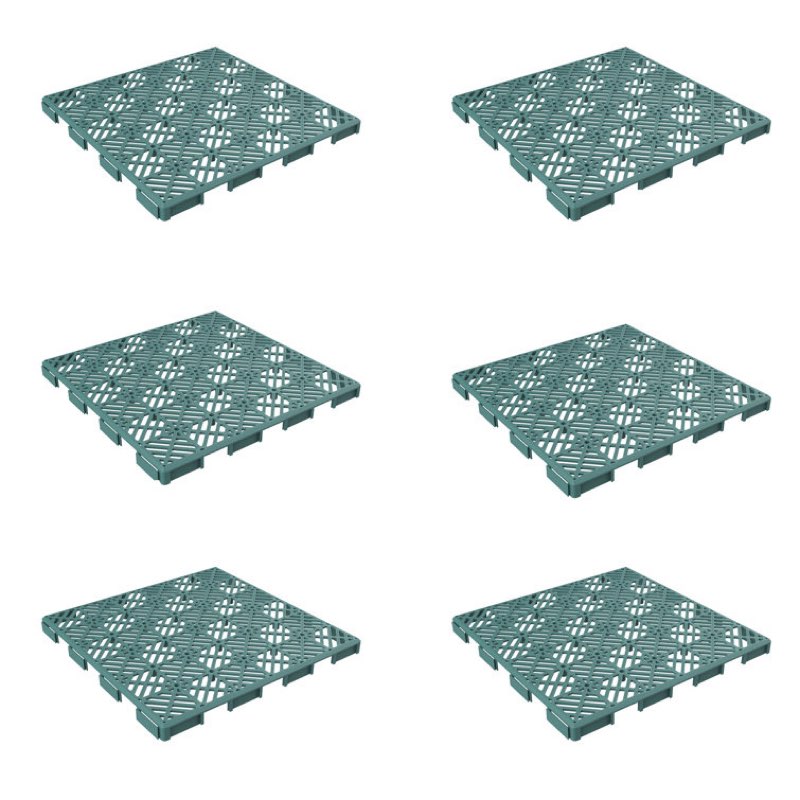 Interlocking 11.5\"x11.5\" Deck Tiles - Diamond Pattern Outdoor Pavers - Weather + Slip Resistant