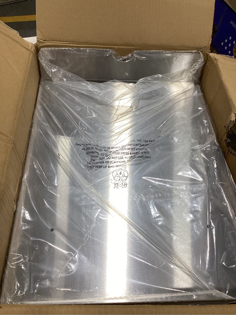 Condition photo showing As Is for 22" stainless steel drip pan heat baffle replacement for traeger 22 series,traeger pro 575 drip tray,traeger bac012 bca070 bbq07c and newer lil' tex,lil' tex elite,lil' tex pellet smoker grills parts