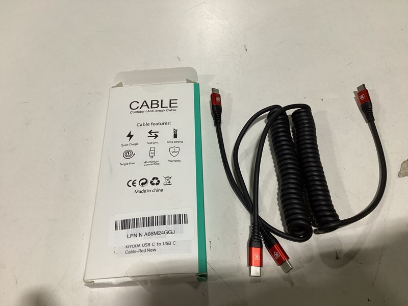 Condition photo showing Good Condition for USB C Cable 3ft 2Pack USB C to USB C Charger Cable for Car, Coiled Type C Fast Charging Cable for iP