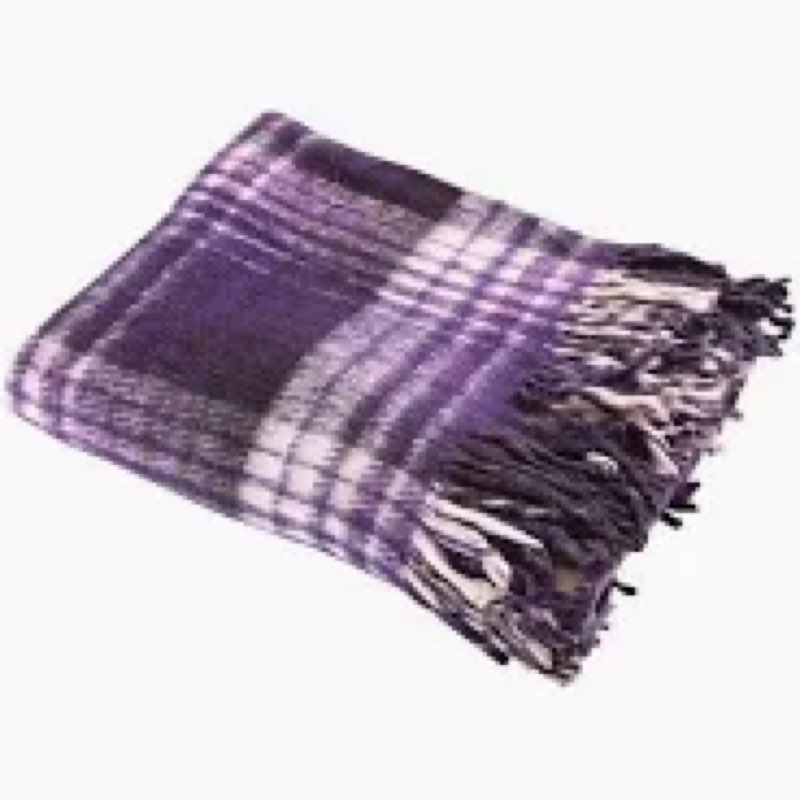 hugger mugger recycled plaid yoga blanket - use as a yoga prop, made from recycled materials, very soft, supportive, extra thick, warm and cozy black