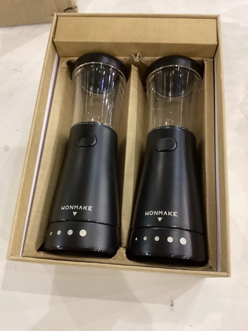 Electric Salt and Pepper Grinder Set with 4.5oz Large Capacity, Stainless Steel Rechargeable Salt and Pepper Grinder with 1.8\" Wide Mouth, Storage Base,Adjustable Coarseness, and One-Hand Operation